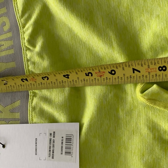 Gymshark Flex low rise leggings lime/grey NWT size M - Picture 10 of 16
